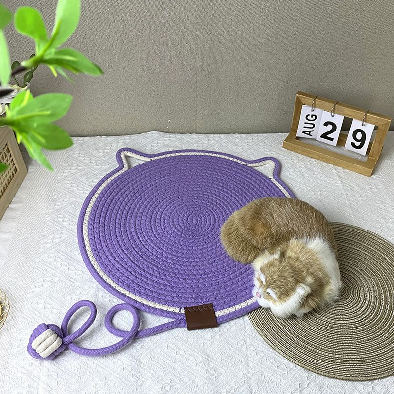 Green Durable Cat Scratching Mat with Attached Toy Ball - Washable and Multi-Functional, Ideal for Cats' Scratching and Sleeping - 50cm Diameter - view 5