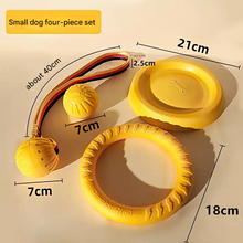 EVA Dog Toy Set – 4-Piece Interactive Play Kit for Small Dogs with Floating Disc, Pull Ring, Chew Ball & Tug Rope