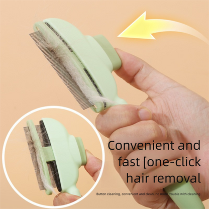 2-Pack Self-Cleaning Pet Grooming Comb with Stainless Steel Teeth, ABS Handle for Dogs and Cats – Easy Hair Removal & Flea Control - view 3