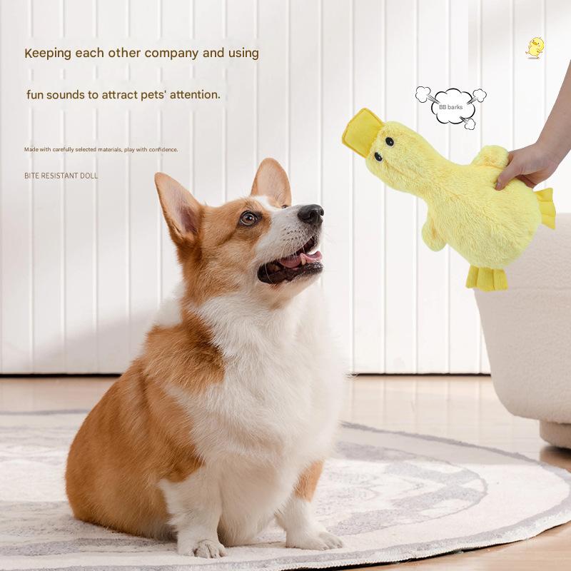 2-Pack Yellow Plush Duck Dog Toy with Sound, Soft Fur and Squeaker for Teething & Dental Care – Durable Chew Toy for Dogs - view 3