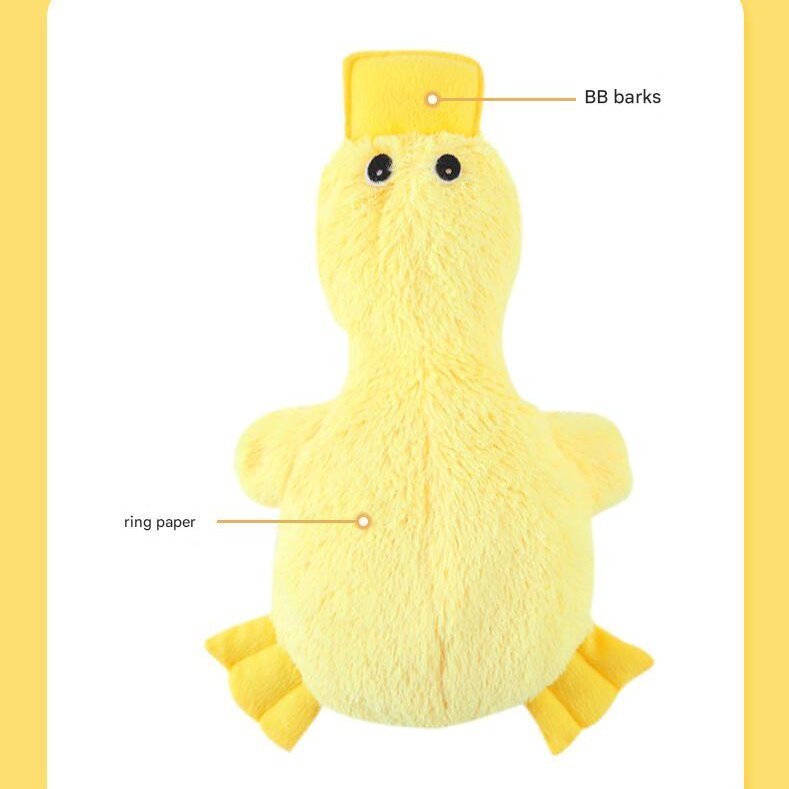 2-Pack Yellow Plush Duck Dog Toy with Sound, Soft Fur and Squeaker for Teething & Dental Care – Durable Chew Toy for Dogs - view 6