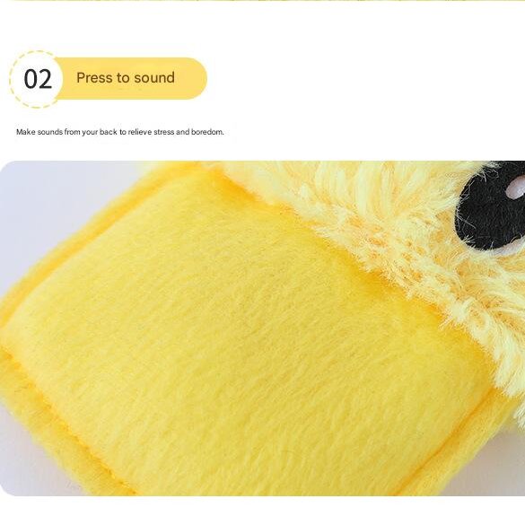 2-Pack Pink and yellow Plush Duck Dog Toy with Sound, Soft Fur and Squeaker for Teething & Dental Care – Durable Chew Toy for Dogs - view 5