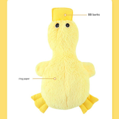 2-Pack Pink and yellow Plush Duck Dog Toy with Sound, Soft Fur and Squeaker for Teething & Dental Care – Durable Chew Toy for Dogs - view 6