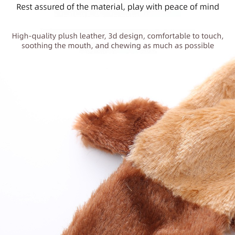 2-Pack Grey raccoon Identical Plush Pet Toys with Squeaker – Durable Fur-Textured Chew Toys for Dogs, Ideal for Teething, Play & Stress Relief - view 4