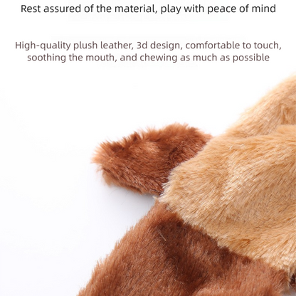 2-Pack Brown raccoon Identical Plush Pet Toys with Squeaker – Durable Fur-Textured Chew Toys for Dogs, Ideal for Teething, Play & Stress Relief - view 4
