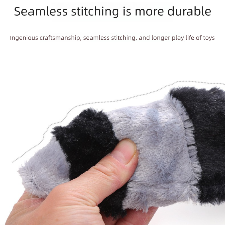 2-Pack Grey Wolf Identical Plush Pet Toys with Squeaker – Durable Fur-Textured Chew Toys for Dogs, Ideal for Teething, Play & Stress Relief - view 3