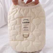 Beige Winter Dog Vest for Small and Medium Breeds – Thickened Warm Quilted Coat with Soft Fleece Lining, Adjustable Fit for Dogs and Cats(Size: M)