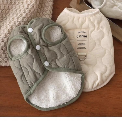 Green Winter Dog Vest for Small and Medium Breeds – Thickened Warm Quilted Coat with Soft Fleece Lining, Adjustable Fit for Dogs and Cats(Size: XL) - view 3