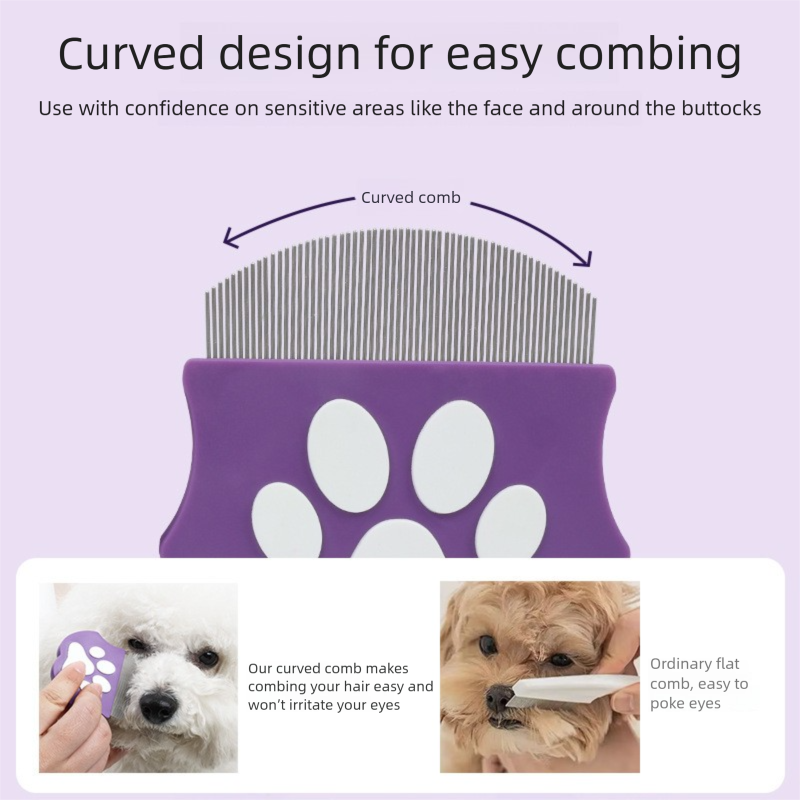 Blue Pet Grooming Comb – Fine-Toothed Flea Remover with Non-Slip Grip for Cats and Dogs - view 3