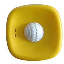 Yellow bowl, white ball Slow Feeding Dog Bowl with Built-In Rolling Ball – Anti-Spill Pet Lick Dish for Healthy Eating Habits