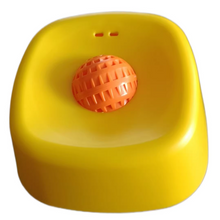 Yellow bowl with orange ball Slow Feeding Dog Bowl with Built-In Rolling Ball – Anti-Spill Pet Lick Dish for Healthy Eating Habits