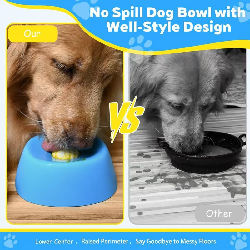 Yellow bowl with orange ball Slow Feeding Dog Bowl with Built-In Rolling Ball – Anti-Spill Pet Lick Dish for Healthy Eating Habits - view 3