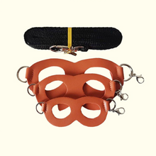 2-Pack Orange Small Mammal Harness Set – 6 Pcs (S/M/L ×2) + 2×1.5m Leashes for Secure Outdoor Handling