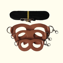 2-Pack dark brown Small Mammal Harness Set – 6 Pcs (S/M/L ×2) + 2×1.5m Leashes for Secure Outdoor Handling
