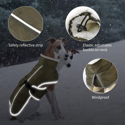 Blue Dog Winter Jacket – Warm, Windproof & Waterproof Pet Coat with Fleece Lining and Reflective Strips for Cold Weather(Size: XL) - view 2