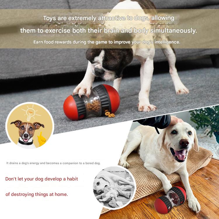 2-Pack Red Small Slow Feeder Dog Toy – Rolling Treat Dispenser Balls for Puzzle Feeding, Mental Stimulation, and Digestive Health(Size: L) - view 4