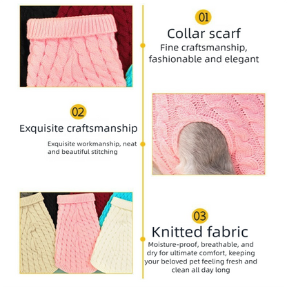 Black Fall & Winter Pet Knit Sweater – Solid Color Cable Knit Turtleneck for Small Dogs, Soft Breathable Warm Clothing with 3D Fit Design, Ideal for Teddy, Poodle, and Bichon(Size: XS) - view 5