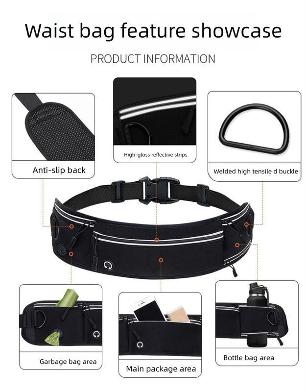 Pink Shock-Absorbing Running & Dog Walking Belt – Integrated Waist Pack with Retractable Traction Rope and Ergonomic Support - view 9