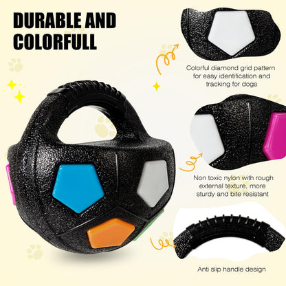 Colorful Dog Toy: Handheld Bouncing Ball with Sound – TPR Material, 13cm Diameter, Bite-Resistant & Floatable for Active Play - view 4