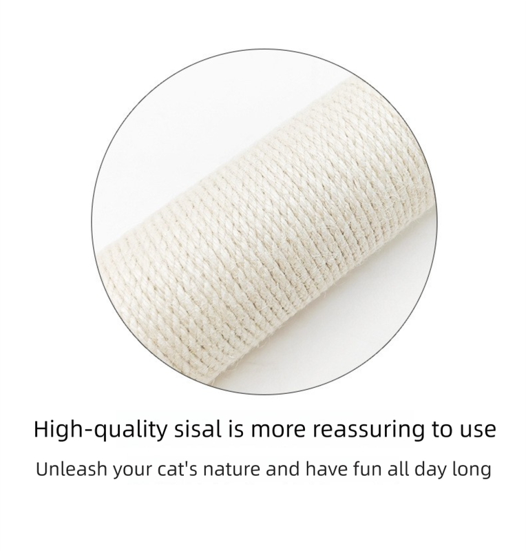 Grey Cat Climbing Frame with Sisal Scratching Post, Integrated Resting Platform and Hanging Pom-Pom Toys – Sturdy Floor Standing Cat Tree for Scratching, Climbing and Relaxation - view 4