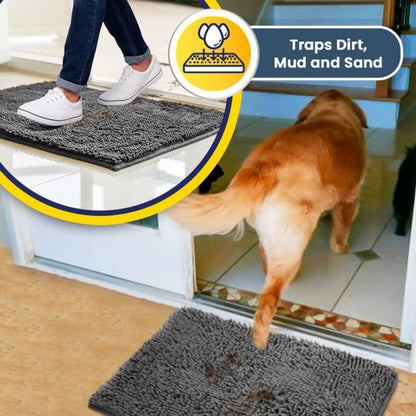 Dark green 50×80 cm Extra-Thick Chenille Floor Mat for Bathrooms and Pet Use – High-Density Absorbent, Non-Slip, Machine-Washable Rug for Dogs and Humans - view 3
