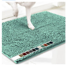 Sea Foam Green 50×80 cm Extra-Thick Chenille Floor Mat for Bathrooms and Pet Use – High-Density Absorbent, Non-Slip, Machine-Washable Rug for Dogs and Humans