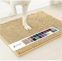 Beige 50×80 cm Extra-Thick Chenille Floor Mat for Bathrooms and Pet Use – High-Density Absorbent, Non-Slip, Machine-Washable Rug for Dogs and Humans