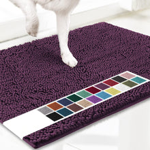 Purple 50×80 cm Extra-Thick Chenille Floor Mat for Bathrooms and Pet Use – High-Density Absorbent, Non-Slip, Machine-Washable Rug for Dogs and Humans