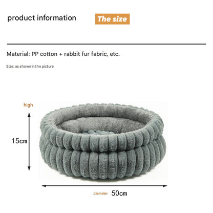 Pink Plush Round Pet Bed with Removable Cushion M Size, Thickened Warm Dog and Cat Nest for Small to Medium Pets, Cozy and Soft Sleeping Space for Home Use(Cut-out version) - view 5