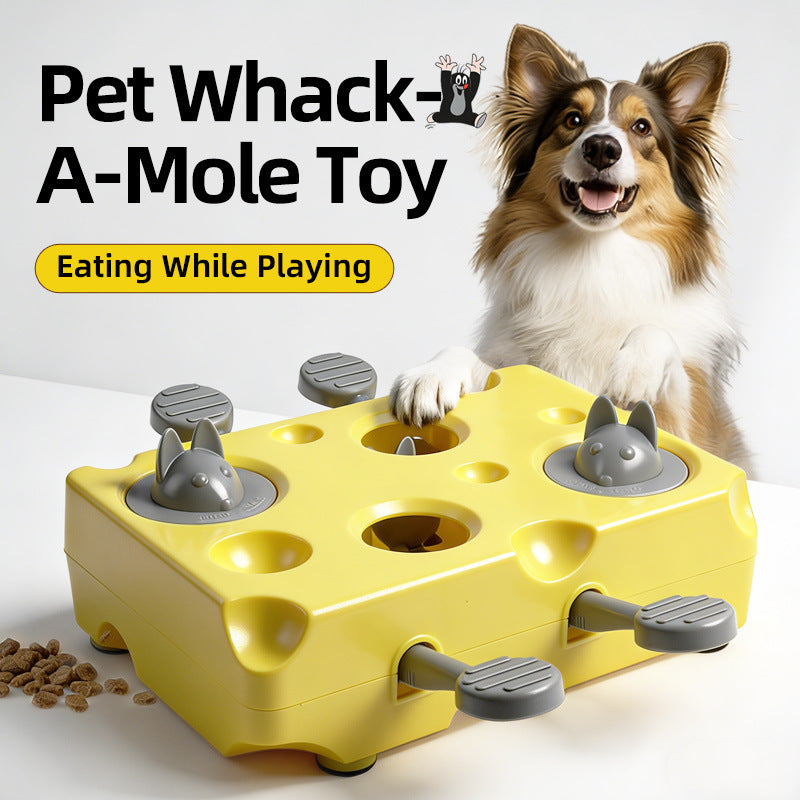 Yellow Cheese Whack-a-Mole Cat Toy – Interactive Treat Dispenser & Snack Reward Feeder for Indoor Cats, ABS Material with Non-Slip Base, Fun & Brain-Stimulating Puzzle Toy for Self-Entertainment - view 3
