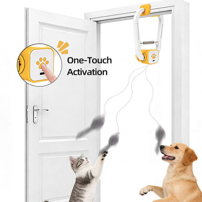 Electric Interactive Cat Teaser with Remote Control & Door Clip – Dual-Mode Swinging & Rotating Motion, Auto 15-Minute Play, Safe ABS Material, Includes 4 Tail Toys, for Cats & Small Pets - view 6