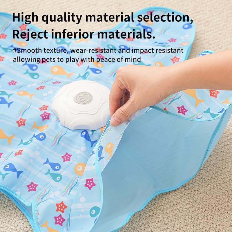 Automatic Cat Hunting Game Mat with 360° Teaser Wand, USB-C Rechargeable Interactive Pet Toy for Indoor Cats, Self-Entertainment Hide-and-Seek Play Mat, Durable Fabric & ABS Construction(Five-cent duck design) - view 2