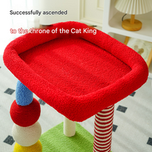Colorful U-Shaped Cat Tree with Sisal Scratching Posts, Multi-Level Perch & Hanging Ball Toy - Compact Cat Climbing Frame for Small Spaces, Durable Fabric & Wood Construction for Kittens & Adult Cats - view 2