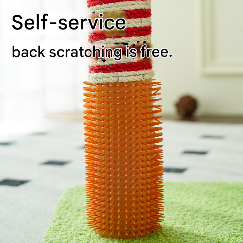 Colorful U-Shaped Cat Tree with Sisal Scratching Posts, Multi-Level Perch & Hanging Ball Toy - Compact Cat Climbing Frame for Small Spaces, Durable Fabric & Wood Construction for Kittens & Adult Cats - view 3