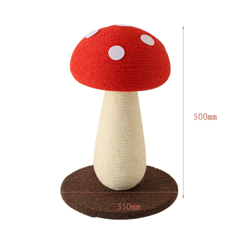 Red Mushroom Cat Tree with Sisal Scratching Post - Large Vertical Cat Climber, Durable Scratch-Resistant Design with Hanging Toys, Stylish Home Decor for Indoor Cats(500mmx350mm)