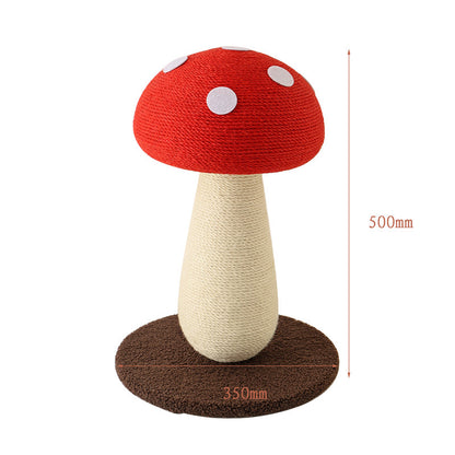 Red Mushroom Cat Tree with Sisal Scratching Post - Large Vertical Cat Climber, Durable Scratch-Resistant Design with Hanging Toys, Stylish Home Decor for Indoor Cats(500mmx350mm)