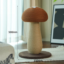 Brown Mushroom Cat Tree with Sisal Scratching Post - Large Vertical Cat Climber, Durable Scratch-Resistant Design with Hanging Toys, Stylish Home Decor for Indoor Cats(500mmx330mm)