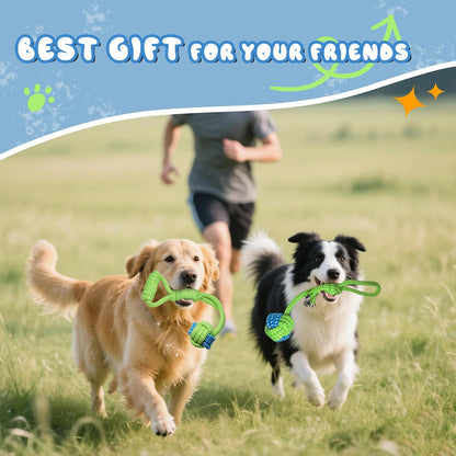7-Piece Green Durable Cotton Rope Dog Toy Set - Washable Knotted Ball & Tug Toys for Aggressive Chewers, Interactive Teeth Cleaning Pet Toy for Small to Medium Dogs & Cats - view 4