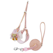 Pink Lace Y-Shaped Pet Harness and Leash Set - Breathable Mesh Vest for Small to Medium Dogs and Cats - Comfortable Walking Gear with 150cm Leash(Size:M)