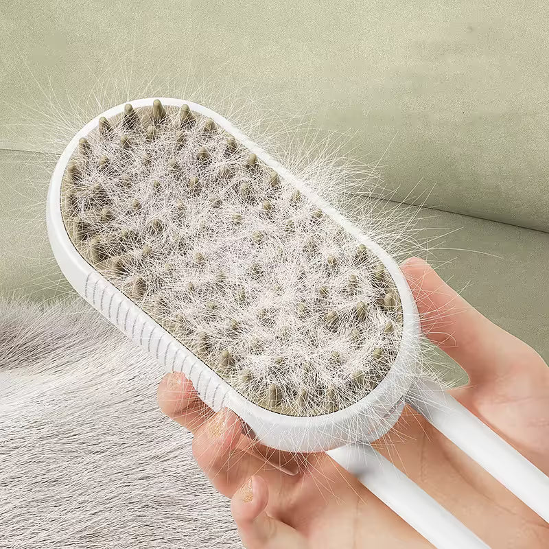 2 Pieces Khaki Pet Electric Spray Massage Comb for Dogs and Cats 3-in-1 Steam Grooming Brush for De-shedding and Waterless Cleaning Solution for Local Pet Owners - view 4