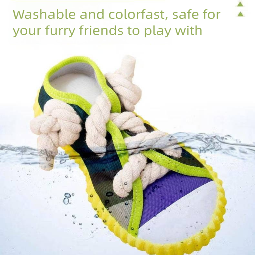 Purple Squeaky Canvas Shoe Dog Toy - Durable Realistic Sneaker Design for Chewing and Teething, Interactive Boredom Buster with Built-in Squeaker, Daily Play and Training Solution for Pets - view 3