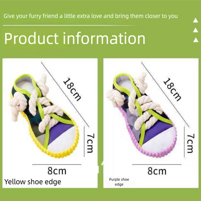 Purple Squeaky Canvas Shoe Dog Toy - Durable Realistic Sneaker Design for Chewing and Teething, Interactive Boredom Buster with Built-in Squeaker, Daily Play and Training Solution for Pets - view 5