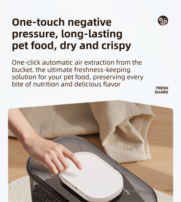 10L Smart Vacuum Pet Food Storage Container - Moisture & Insect Proof, Constant Pressure Paws-Keep-Fresh(Transparent White) - view 2