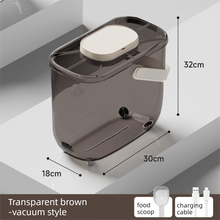 10L Smart Vacuum Pet Food Storage Container - Moisture & Insect Proof, Constant Pressure Paws-Keep-Fresh(Transparent Brown)