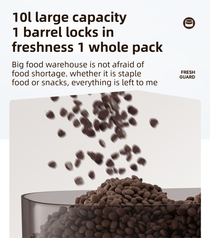 10L Smart Vacuum Pet Food Storage Container - Moisture & Insect Proof, Constant Pressure Paws-Keep-Fresh(Transparent Brown) - view 5