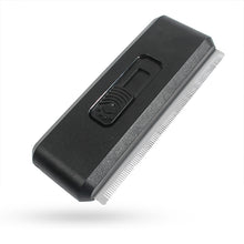 2-in-1 Black Self-Cleaning Pet Grooming Comb - Multi-Functional Stainless Steel Fur Remover for Pets, Furniture, and Clothing