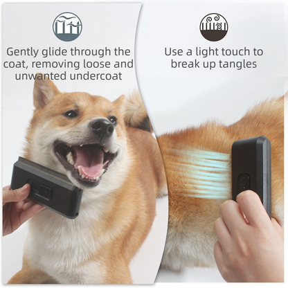 2-in-1 Black Self-Cleaning Pet Grooming Comb - Multi-Functional Stainless Steel Fur Remover for Pets, Furniture, and Clothing - view 2