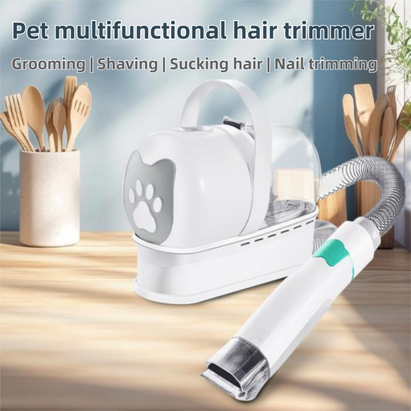 7-in-1 White Multifunctional Pet Grooming Vacuum Kit - Dog Cat Home Barber Shop & Low Noise Shedding Groomer with 1L Large Dust Cup - view 2