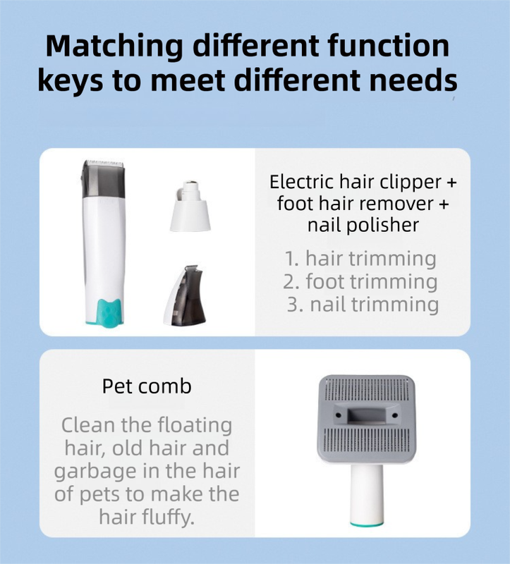 7-in-1 White Multifunctional Pet Grooming Vacuum Kit - Dog Cat Home Barber Shop & Low Noise Shedding Groomer with 1L Large Dust Cup - view 5