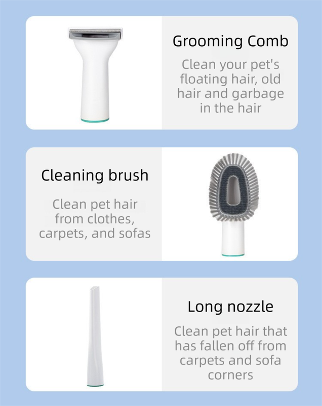 7-in-1 White Multifunctional Pet Grooming Vacuum Kit - Dog Cat Home Barber Shop & Low Noise Shedding Groomer with 1L Large Dust Cup - view 6